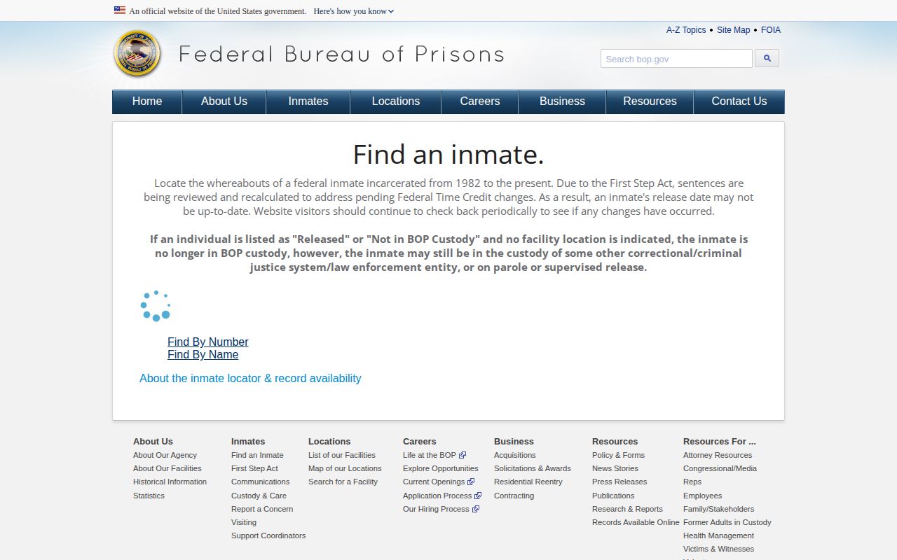 Federal BOP locator boundary for Knox County released inmates