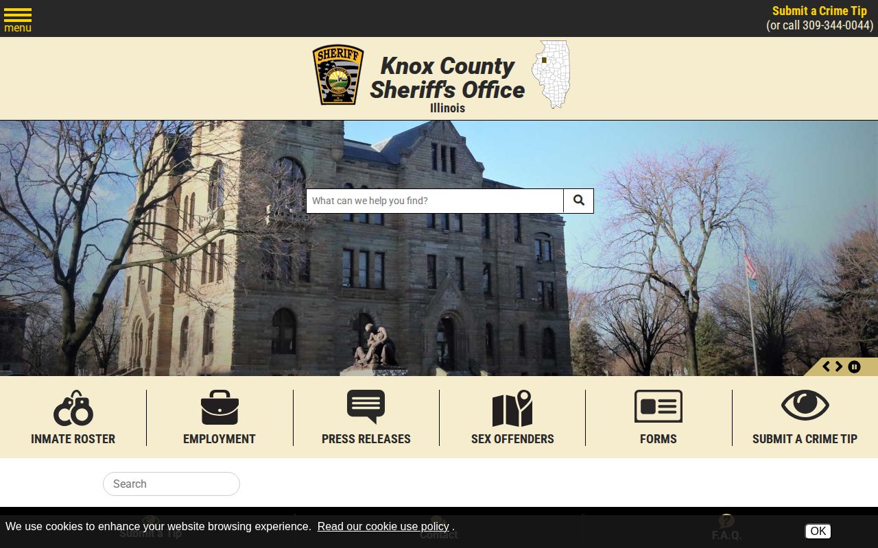 Knox County Jail release records and sheriff operator page