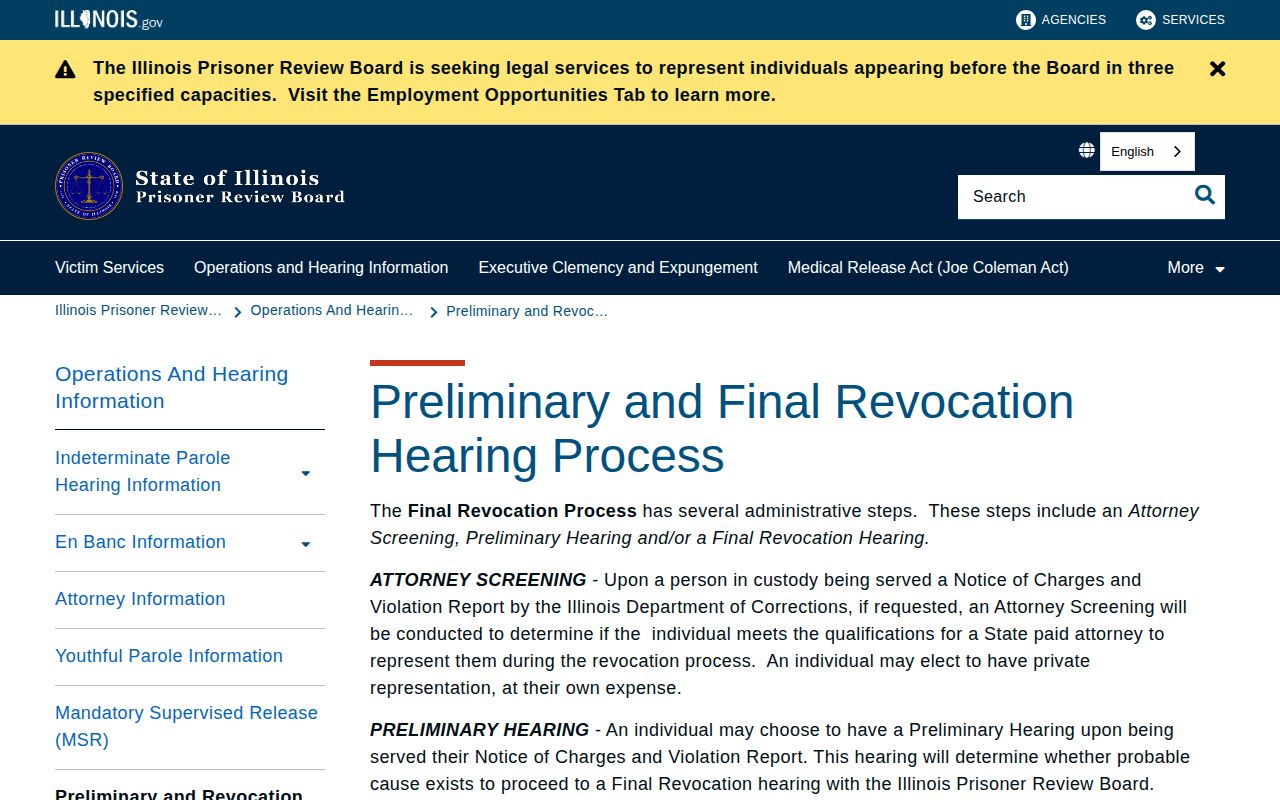 Knox County parole revocation process and possible supervision results