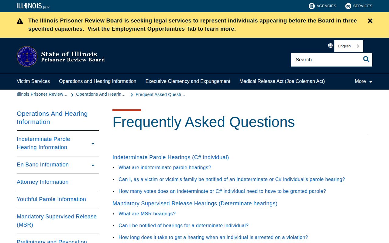 Knox County parole and probation mandatory supervised release information